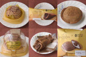 ローソン「Uchi Café×GODIVA　ショコラモンブラン」、ローソン「Uchi Café×GODIVA　ショコラクレープ」、ローソン「Uchi Café×GODIVA　どらもっち　ショコラ＆ホイップ」