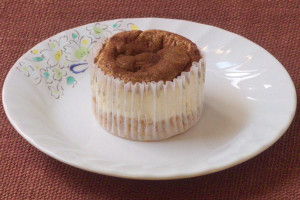 プリーツカップに収まった生地。