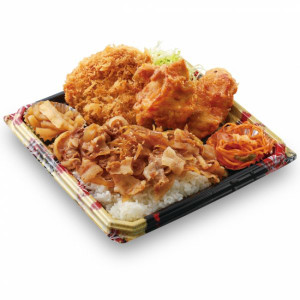 生姜焼丼から揚げチキンカツ弁当