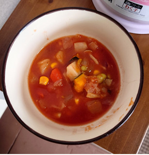 「石川食品 1／2日分の野菜が摂れる11種の野菜スープ トマト 183g」のクチコミ画像 by ももたろこさん