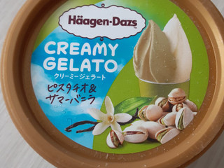 「ハーゲンダッツ ミニカップ CREAMY GELATO ピスタチオ＆サマーバニラ カップ110ml」のクチコミ画像 by もこもこもっちさん