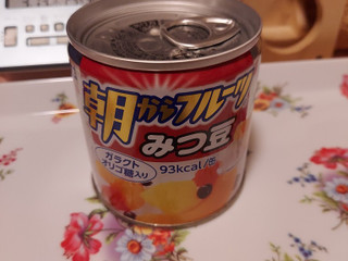 「はごろも 朝からフルーツ みつ豆 缶190g」のクチコミ画像 by ハムちゃんハムジさん