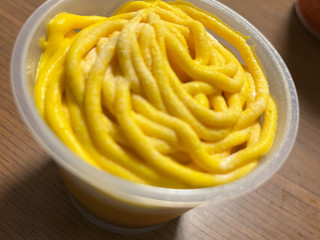 「ファミリーマート 北海道かぼちゃのモンブランプリン」のクチコミ画像 by 甘党の桜木さん