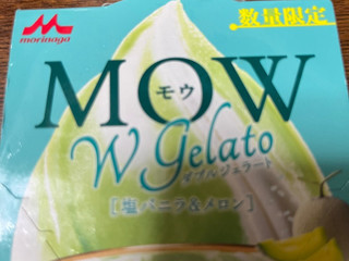 「森永 MOW Wジェラート 塩バニラ＆メロン カップ140ml」のクチコミ画像 by もぐなび最高さん