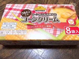 「トップバリュ ベストプライス クルトン入り コーンのうまみ豊かな コーンクリーム スーパースイートコーン使用 箱17g×8」のクチコミ画像 by なしなしなしなしさん