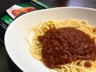 「ハインツ 大人むけのパスタ 牛肉とイベリコ豚の粗挽きボロネーゼ 箱130g」のクチコミ画像 by やにゃさん