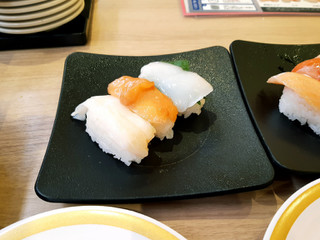 「かっぱ寿司 貝三貫盛り つぶ貝・赤貝・ロコ貝」のクチコミ画像 by MAA しばらく不在さん