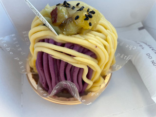 「シャトレーゼ 金時芋と紫芋のモンブラン」のクチコミ画像 by ぺりちゃんさん