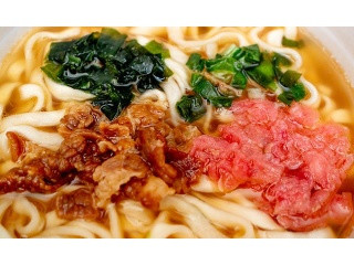 紅生姜天入り牛肉うどん