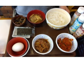 牛たまかけ朝食