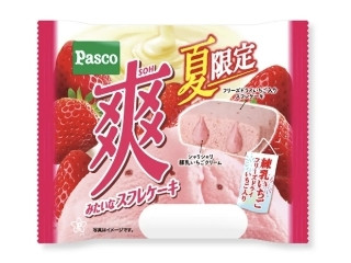 爽みたいなスフレケーキ 練乳いちご