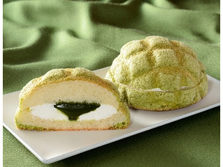 ローソン 森半 お抹茶メロンパン ホイップ＆抹茶クリーム（ローソン