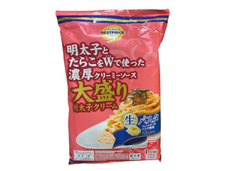 イオン トップバリュ ベストプライス 大盛り生パスタ明太子クリーム