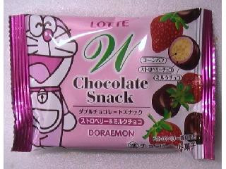 高評価】ロッテ ドラえもん Wチョコレートスナック ストロベリー