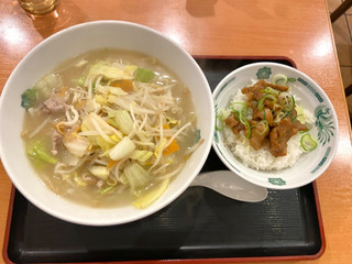 日高屋 野菜たっぷりタンメン＋やきとり丼セット