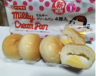 「ヤマザキ ミルキークリームパン 4個入り」のクチコミ画像 by コマメのグルメさん