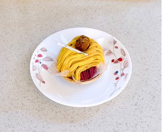 「シャトレーゼ 金時芋と紫芋のモンブラン」のクチコミ画像 by むぎっこさん