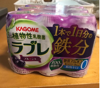 「カゴメ 植物性乳酸菌 ラブレ 1日分の鉄分 プルーン味 パック80ml×3」のクチコミ画像 by ponta70さん