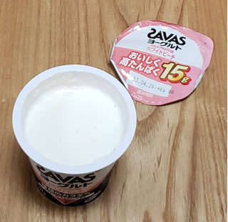 「明治 ザバス MILK PROTEINヨーグルト 脂肪0 ホワイトピーチ カップ125g」のクチコミ画像 by みにぃ321321さん