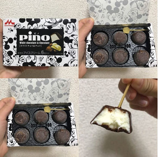 「森永 ピノ ホワイトチョコ＆チョコ ディズニーデザインパッケージ 箱10ml×6」のクチコミ画像 by かもみーるさん