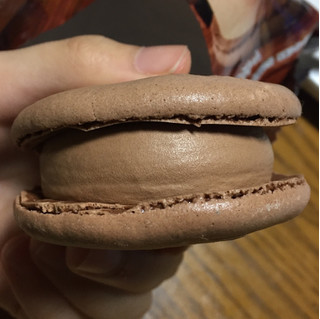「セブンプレミアム チョコレートマカロン アイス 袋1個」のクチコミ画像 by もりりんさん