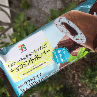 「セブンプレミアム チョコミント氷バー 袋1本」のクチコミ画像 by まえ子んさん