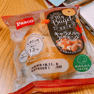 「Pasco My Bagel キャラメル＆アーモンド 袋1個」のクチコミ画像 by いうきさん