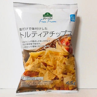 「トップバリュ グリーンアイ Free From 塩だけで味付けしたトルティアチップス 袋65g」のクチコミ画像 by ミヌゥさん