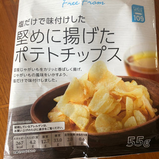 「トップバリュ グリーンアイ Free From 塩だけで味付けした堅めに揚げたポテトチップス 袋55g」のクチコミ画像 by inuinuinuさん