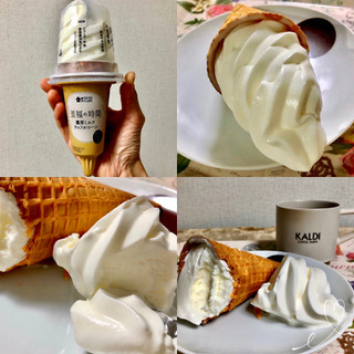 「ローソン Uchi Cafe’ SWEETS 濃厚ミルクワッフルコーン カップ180ml」のクチコミ画像 by マロンまろんさん