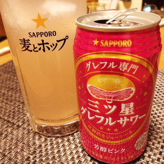 「サッポロ 三ツ星グレフルサワー 芳醇ピンク 缶350ml」のクチコミ画像 by 道民はっしーはっぴーさん