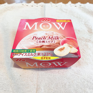 「森永 MOW 白桃ミルク カップ140ml」のクチコミ画像 by aiceさん