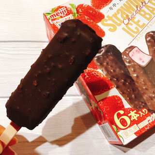「明治 ストロベリーチョコレートアイスバー 箱47ml×6」のクチコミ画像 by ice-tokkoさん