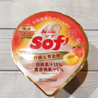 「赤城 Sof’ 白桃＆黄金桃 カップ150ml」のクチコミ画像 by ice-tokkoさん