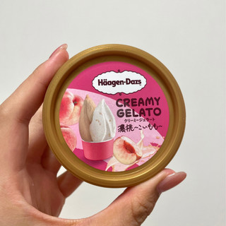 「ハーゲンダッツ ミニカップ CREAMY GELATO 濃桃～こいもも～ カップ110ml」のクチコミ画像 by apricotさん