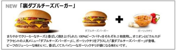 「裏ダブルチーズバーガー」