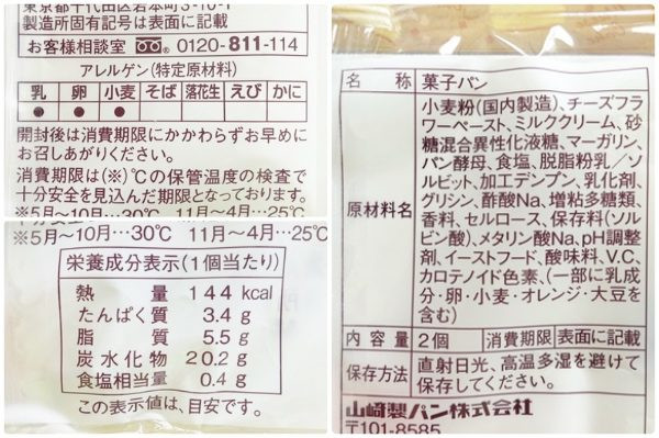 ランチパック成分