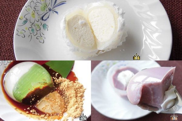 3位:セブン-イレブン「沖縄県産紅芋の生スイートポテト」、2位:ローソン「ぷるるん水ゼリー」、1位:ローソン「もちふわチーズ大福」
