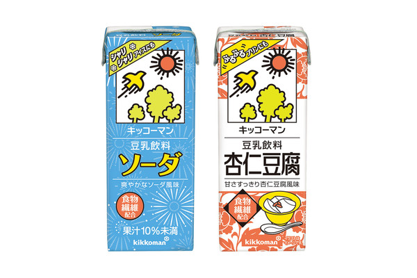 キッコーマン「豆乳飲料 ソーダ&杏仁豆腐」新発売!シャリシャリ&プルプル食感も楽しめる♪