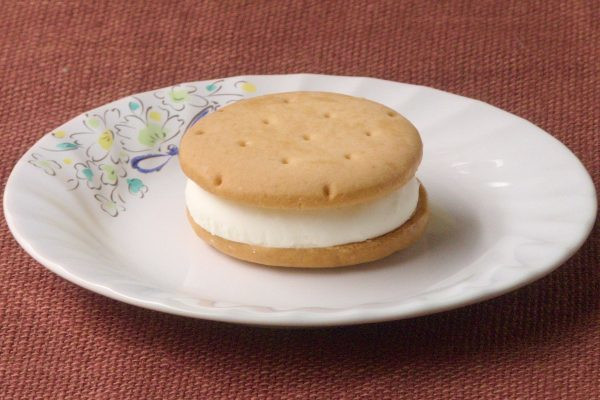 いくつものガス抜き穴があけられた円形のビスケット。