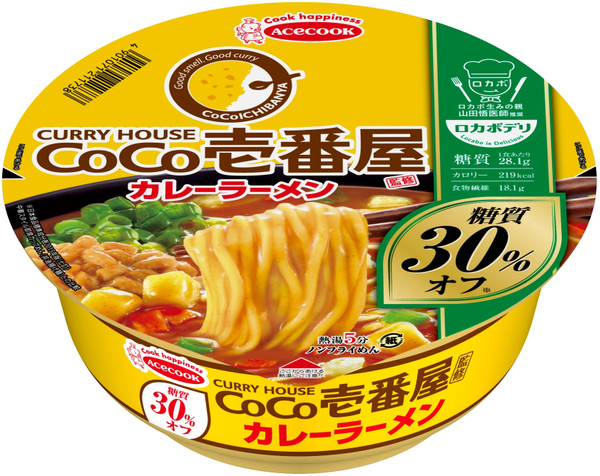 エースコック ロカボデリ CoCo壱番屋監修カレーラーメン 糖質オフ カップ72g